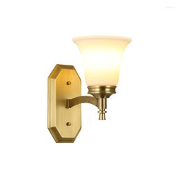 Wall Lamps Sconce Copper Lamp E14 Led Glass Lampshade Light Living Room Restaurant Cafe Bedroom El Hall Decoration