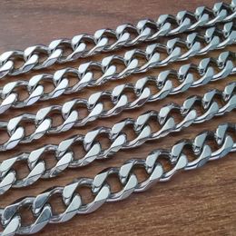 2meter in Bulk Curb Link Chain Stainless Steel Jewellery Findings Chains Marking DIY Necklace Bracelet Huge 12mm Wide Heavy