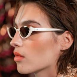 Sunglasses 2023 Women Retro Small Half Frame Cat Eye Trendy Vintage Modern Eyewear Fashion Designer Sun Glasses