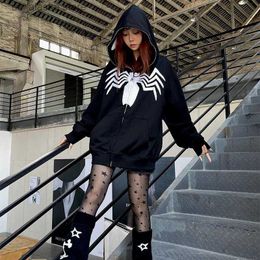 Men's Hoodies Sweatshirts Black Spider Foam hoodie sweatshirt zipper warm Harajuku punk grunge y2k clothing women Hip hop sweatshirt Hoodie interesting T230731