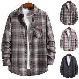 Men's Jackets Big And Tall Shirts Male Autumn Winter Fashion Casual Square Lapel Pocket Quilted Jacket Top Shirt Workout Set