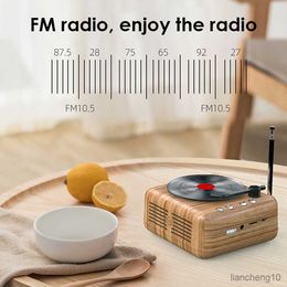 Portable Speakers Wireless Bluetooth Retro Radio Record Player Stereo Creative Retro Audio FM Radio Microphone R230801