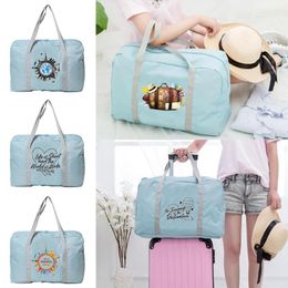 Duffel Bags Nylon Foldable Travel Print Bag Luggage Women WaterProof Handbags Unisex Large Capacity Clothes Storage