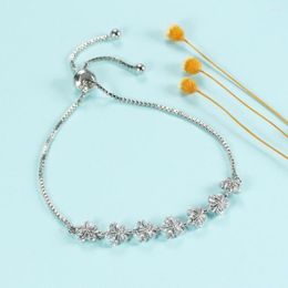 Charm Bracelets ZHOUYANG Adjustable Chain For Women Zircon Flower Kpop Style Aesthetic Hand Accessories Jewellery 2023 Wholesale KBH047