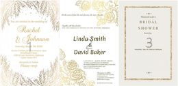 Greeting Cards Customised invitation card printing wedding invitation templates Personalised design 50pcs 230731
