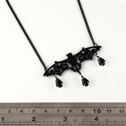 Pendant Necklaces Gothic Bat Necklace With Black Rhinestones Vampire Punk Creativity Jewellery Gift Halloween Fashion Man Women