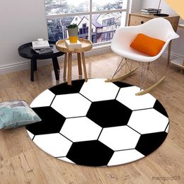 Carpets Round Ball Rug Football Basketball Children's Bedroom Rug Living Room Mat Computer Chair Mat Floor Mat Mode Area Rug R230801