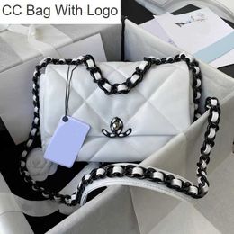 CC Bag 8A tote bag designer Chain Crossbody Bag real Leather Shoulder Bag Handbag Women Classic CC 19 flap Purse luxury Envelope High quality clutch white Wallet 26CM3