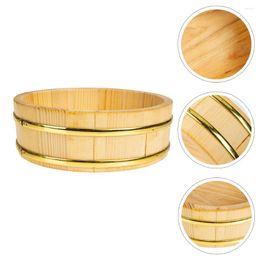 Dinnerware Sets Steamer Mixing Rice Bucket Round Sushi Restaurant Japanese Style Wood Convenient Container