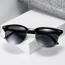 Sunglasses Summer Accessories Fashion Outdoor Car Driving Rectangle Plastic Semi-Rimless Eyewear Women Men Glasses UV400