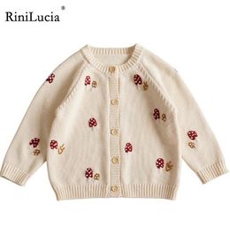 Pullover RiniLucia Kids Girls Cardigan Sweaters Spring Autumn Baby Boys Long Sleeve Cotton Sweater Jacket Children Knitted Clothes Tops 230801