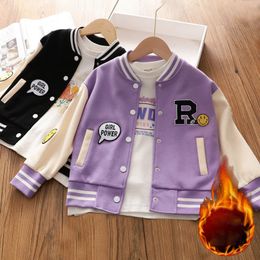 Ceketler Kız Beyzbol Ceketleri 5-14 Yaşındaki Gençler Gençler İçin Giysiler Spor Dış Giyim Kaplama Bahar Moda Ceketi 230731