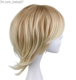 Synthetic Wigs Short Curly Men Male Cosplay Party Costume Blonde Wig 35 Cm High Quality Synthetic Hair Wigs Z230801