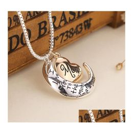 Pendant Necklaces High Quality Heart Jewelry I Love You To The Moon And Back Mom Necklace Mother Day Gift Wholesale Fashion Gd463 Dr Dhfsx