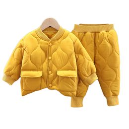 Clothing Sets Winter Kids Boys Girls Cotton Children Warm Tracksuit Toddler Sportsuit Solid Outfits 1 5 Years Baby Suits 230731