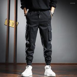 Men's Pants Baggy Autumn Men Black Cargo Hip Hop Korean Streetwear Cotton Loose Drawstring Joggers Trousers