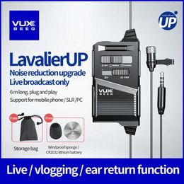 Microphones VUXBEEG UP10 Omnidirectional Lavalier Microphone Clip-on Lapel Mic For Smartphones DSLR Camcorder Audio Recorders VLOGGING