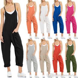 Women Knitted Jumpsuits 2023 Autumn New Casual Pocket Sling 1 Piece Pants Strap Pants