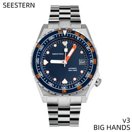 Wristwatches SEESTERN SUB600T Mens Diver Watch Automatic NH35 Movement Ceramic Bezel Lume Mechanical Wristwatches Sapphire Waterproof V3 230731