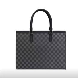 New European and American men business large capacity handbag men plaid briefcase computer bag crossbody bag bag