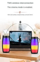 Portable Speakers New Colourful Luminous Bluetooth Small Portable Plug-in Card Bluetooth Mini Gift Audio R230801