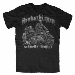 Men's T-Shirts Wehrmacht Bundeswehr Kradschutzen Motorcycle Troops Deutschland Panzer Corps T-Shirt. Cotton Short Sleeve O-Neck Mens T Shirt J230731