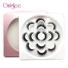 False Eyelashes Volume 3D Mink Lashes 7 Pairs Faux Wholesale Natural Fluffy Handmade Luxury Fake Eyelash Girlglee