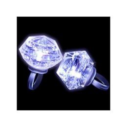 Party Favor Flashing Led Light Up Ring Glow In The Dark Flash Blinking Huge Diamond Shape Rings Hen Birthday Xmas Favors Adts Kids Dro Dhugl