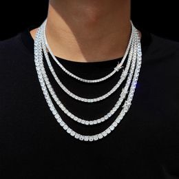 Pendant Necklaces Hip Hop Jewellery Iced Out Tennis Chain Bling CZ Men Diamond Cubic Zirconia Choker Necklace Women 230731