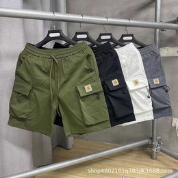 Men's Shorts 2023 Summer New Fashion Tooling Brand Carhart Solid Workwear Large Pocket Casual Capris for Couples
