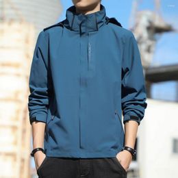 Men's Jackets Men Hooded Waterproof Solid Color Streetwear Spring Autumn Loose Hoodies Bomber Coats Sports For Chaquetas