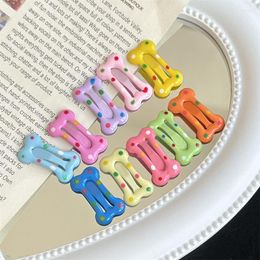 Dog Apparel Bone Shape Mini Pet Hairpin Candy Colors Small Puppy Cat Hair Clips Accessories Grooming