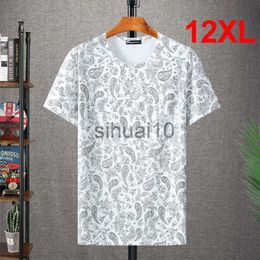 Men's T-Shirts 12XL 10XL T Shirts Men 2021 Summer Short Sleeve Tshirt Bandana Pattern Streetwear Fashion Baggy Tees Tops Plus Size 12XL HA101 J230731