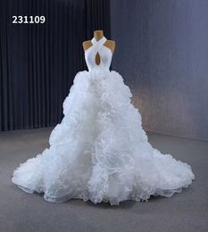Luxurious wedding dress Three-dimensional flower high waisted fluffy skirt drag on SM231109