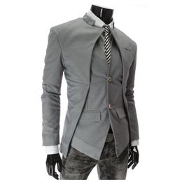 Whole- 2016 New Arrival Casual Slim Stylish fit One Button Suit men Blazer Coat Jackets Male Fashion Dress Clothing Plus Size 270b