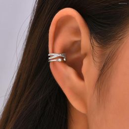 Backs Earrings JF2023 Original Design Fashion Trend Shining Micro Inlaid Zircon Earbone Clip Women's