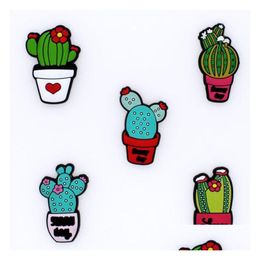 Shoe Parts Accessories Green Plant Clog Charms Pvc Soft Rubber Charm Shoecahrms Buckle Cartoon Decoration Gift Drop Delivery Series Randomly