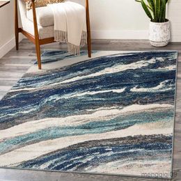Carpets Creative Wave Pattern Carpet For Living Room Decoration Aesthetic Rugs For Bedroom Floor Mats For Home R230801