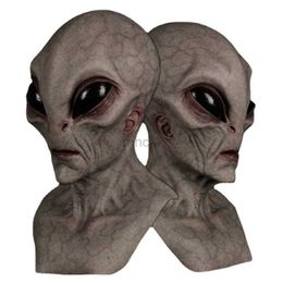 Party Masks Alien Mask Halloween Horror Latex Full Head Masks Scary Adult Cosplay Alien Mask for Men Scary Full Face Mascara for Women HKD230801