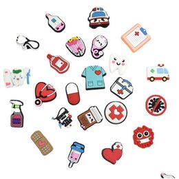 Shoe Parts Accessories Medical Cartoon Pvc Charms Shoes Buckles Action Figure Fit Bracelets Clog Jibz Garden Wristband Boys Series Randomly