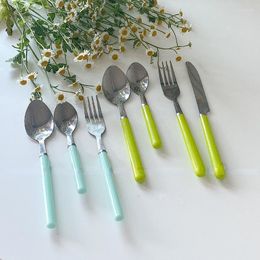 Dinnerware Sets Korean Stainless Steel Western Tableware Desserts And Gourmet Spoon Fork Set Spoons