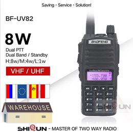 Walkie Talkie Baofeng UV 82 Military Long Range 10 KM 8W H M L HIgh Power Modes Dual PTT UV 82 UHF VHF Ham Radios HP 230731