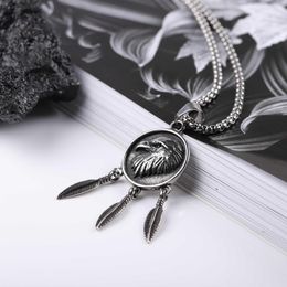 Pendant Necklaces Wholesale Fashion Hiphop Jewellery Stainless Steel Plated Tribal Symbol Punk Necklace