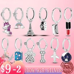 Hoop Earrings 2023 Women Earring 925 Silver Earings Eiffel Tower Dog For Gift Wedding Party Banquet Fine Jewelry