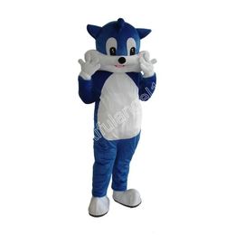 Blue Cat Mascot Costume Cartoon Character Outfit Suit Halloween Party Outdoor Carnival Festival Fancy Dress for Men Women