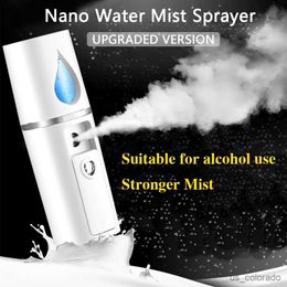 Humidifiers Mini Portable Rechargeable Handy Face Humidifier Facial Sprayer Skin Care Machine For Face Hydrating Daily Makeup R230801