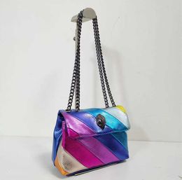 Shoulder Bags Popular Style Womens Kurt Geiger Bag Eagle Head London Mini Cross Body Rainbow Handbags Leather Chain Small Flap Shoppin1