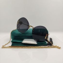 Sunglasses 2023 Sale Rimless For Women Aesthetic Fashion Irregular Brand Designer Sun Glasses