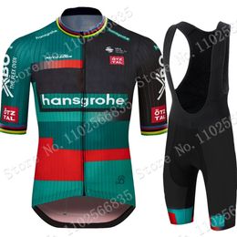 Cycling Jersey Sets World Champion Team Hansgrohe 2023 Set Short Sleeve Germany Clothing Road Bike Shirts Suit MTB Wear Maillot 230801