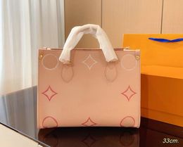 designer bag totes handbags Onthego shopping Handbag embossing flower ladies Casual Genuine Leather purse shoulder bags